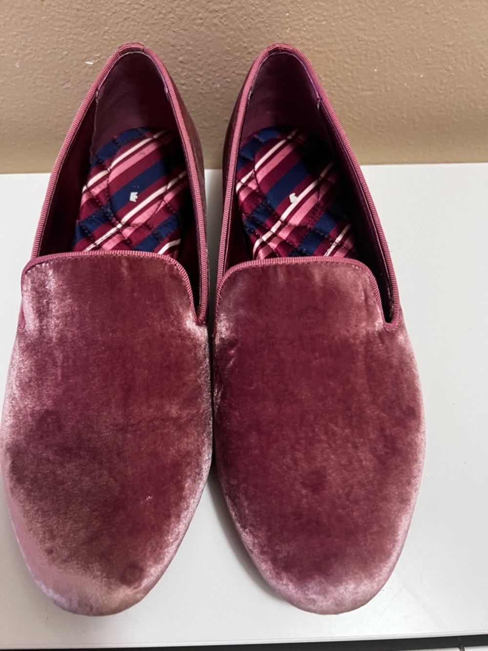 Birdies The Starling Velvet Slippers – Mauve Rose – Size 8.5